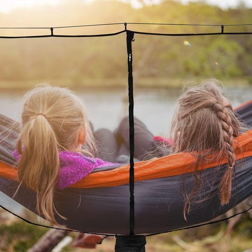 ALUCKY Hammock Net Camping Mosquito Net, No See Ums & Repels Insect, Polyester Netting for 360 Degree Protection, Double Sided Zipper for Easy Access Fits for All Camping Hammocks(Black)