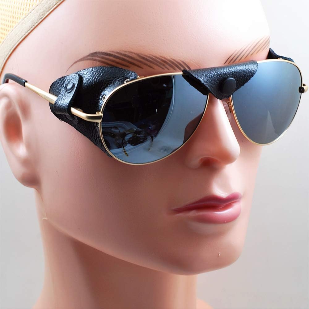 OSSAT Polarized sunglasses with side shields cowhide wind proof sunshade Classic Mountain Fishing eyewear