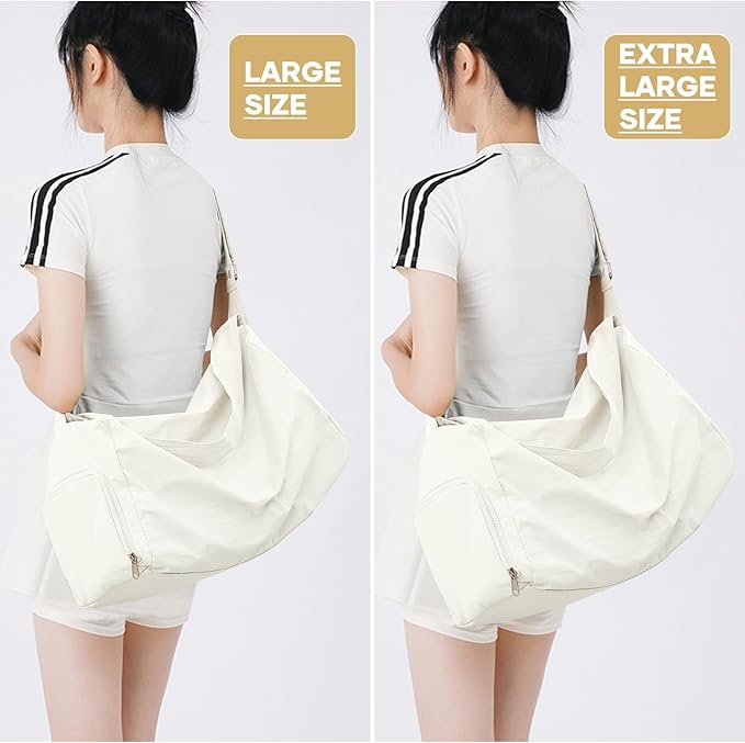 Large Gym Bag with Shoe Compartment, Workout Sport Duffle Bag for Women Travel, Waterproof Shoulder Overnight Bags Lightweight Carry on Tote Bags for Swim, Yoga, Dance