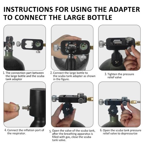 Wazusogok DIN Valve Scuba Adapter and PCP Paintball Fill Adapter,Paintball Scuba Fill Station,High Pressure Gas Cylinder Refill Tool,High Pressure 4500 PSIwith Air Hose