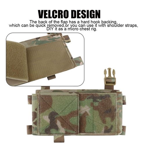 PETAC GEAR Low Profile MOLLE Vest Set for Men -Quick Release Tactical Elastic Cummerbund With Mini Drop Pouch