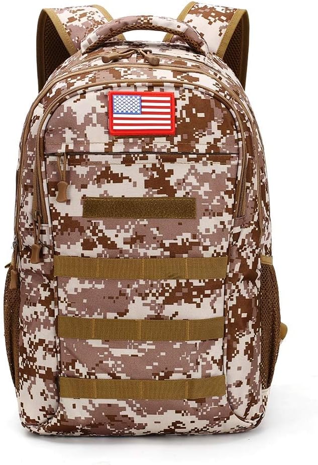 outdoor plus Camo Backpack,Military Boys Backpacks for School,40L Army Bookbag with USB Charging Port Waterproof