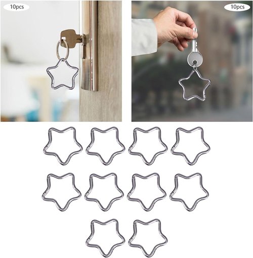 10Pcs Silver Five Pointed Star Shaped Carabiner,Aluminum AlloyHeavy Duty Keyring Hook Small Carabiner Keychain Clips for Home Fishing Camping Hiking Accessory and Car Keychain Carabiners,Accessories