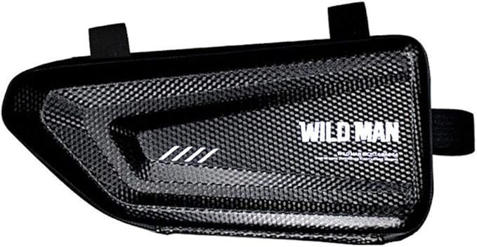 WILD MAN Rainproof Hard Shell Triangle Bike Saddle Bag For Frame under Seat For Road Mountain Cycling (Black,E4)