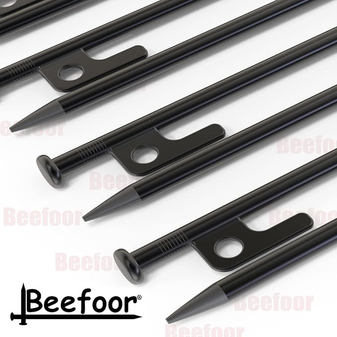 Tent Stakes 12 inch Heavy Duty Tent Pegs Tarp Pegs Camping Stakes for Outdoor Camping Canopy and tarp Suitable For High Winds and All Kinds of Ground 10pc Outdoor Metal Stakes with Storage Bag