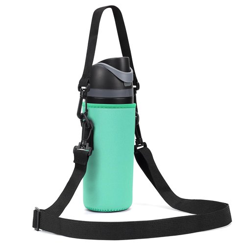 MEETI Neoprene Water Bottle Carrier Bag with Adjustable Shoulder Strap for Owala 24 OZ Tumbler, Insulated Water Bottle Cover for Owala FreeSip Insulated Water Bottle (Teal, 24 OZ)