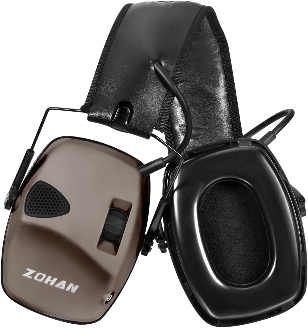 ZOHAN EM054 Electronic Shooting Ear Protection with Sound Amplification, Slim Active Noise Reduction Earmuffs for Gun Range