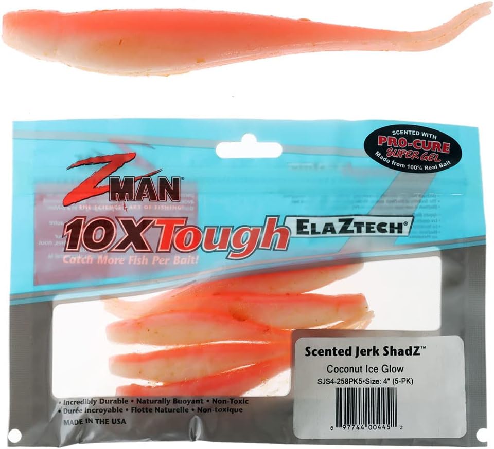 Z-MAN Scented Jerk ShadZ 4 inch Soft Plastic Jerkbait 5 Pack