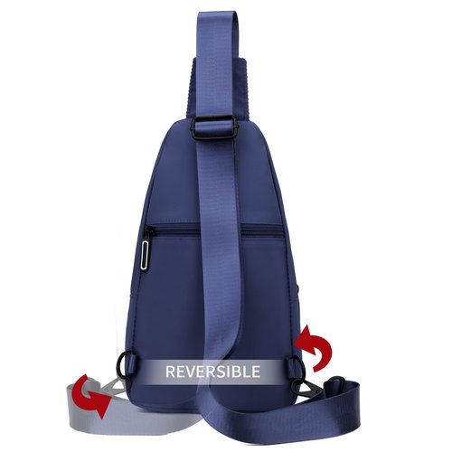 Seoky Rop Sling Bag for Men Women, Small Nylon Crossbody Bag Trendy, Casual Shoulder Chest Bag for Travel Running Hiking Blue