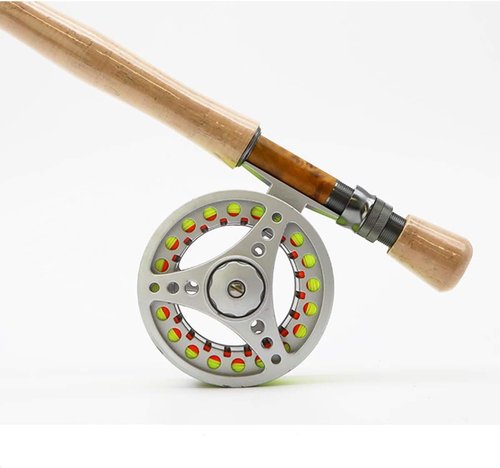 (1/2WT 3/4WT 5/6WT 7/8WT) Fly Reel with Line Combo Aluminum Alloy Large Arbor Fly Fishing Reels Weight Forward Fly Line with Braided Backing Taper Leader Pre-Tied