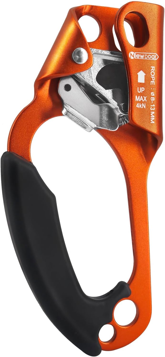 NewDoar UIAA & CE Certified Hand Ascender Rock Climbing Tree Arborist Rappelling Gear Equipment Rope Clamp for 8~13MM Rope