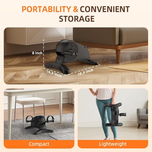 Under Desk Elliptical, Elliptical Machines for Home Use Seated Elliptical Ellipse Leg Exerciser for Seniors Portable Elliptical Under Desk Bike Pedal Exerciser Exerciser for Seniors