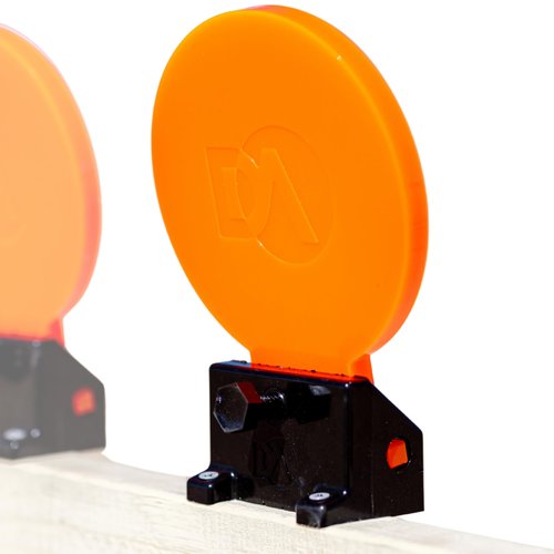 DA Targets 6” Self-Healing Knockdown Targets for Shooting - Bright Fluorescent Orange - Safe Ricochet-Free Design - for Pistol, Handgun - Indoor, Outdoor Use - Perfect for Gun Range Practice