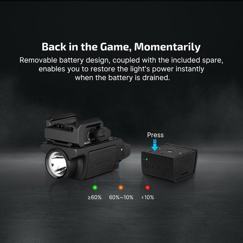 OLIGHT PL-Mini 3 Valkyrie 600 Lumens Compact Tactical Picatinny/GL/Hellcat Rail-Mounted Weaponlight with Two Included Rechargeable and Removable Battery, Pistol Light with Strobe Mode (Black)