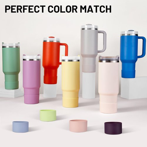 DUNLAGUE 2 Sets of Spill Stoppers and 2PCS Silicone Boots with 3PCS Straw Covers for Stanley Quencher H2.0 20oz 30oz 40oz Orchid