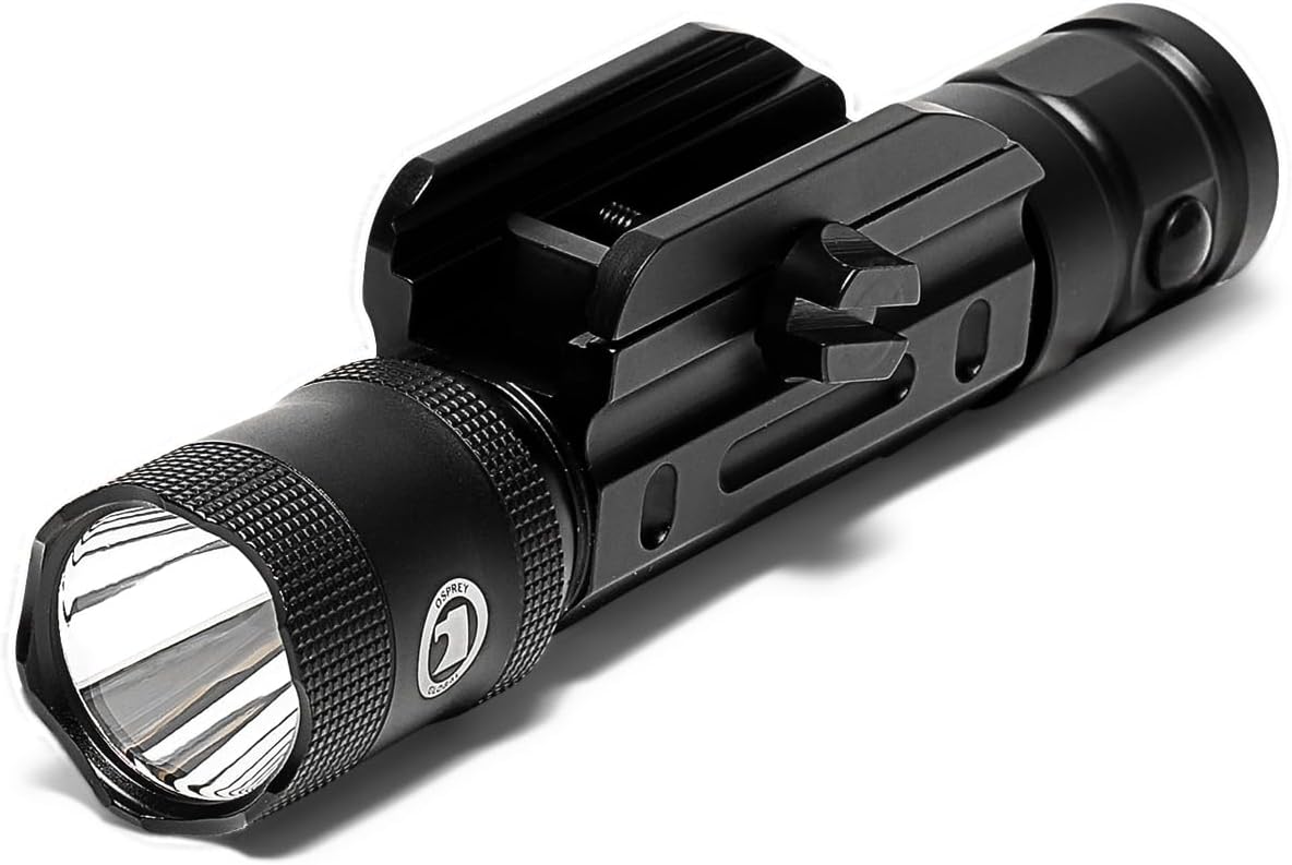 Osprey Global FL-OSP-600 : Tactical Rifle/Weapon Mount Flashlight with High, Medium, Low and Strobe Modes - 600 Lumen