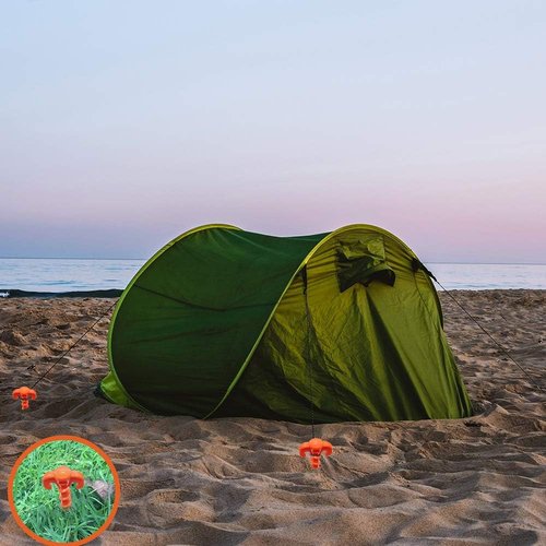 Canopy Stakes Canopy Anchors Beach Tent Stakes Heavy Duty Screw Shape 25 cm 10 inch - 8 Pack Yellow …