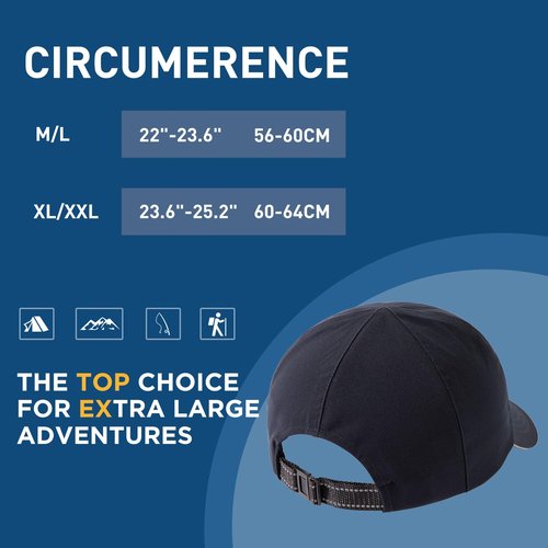 TOP-EX Large Waterproof Men Women Navy Running Hydro Cooling Hat Baseball Cap for Big Heads