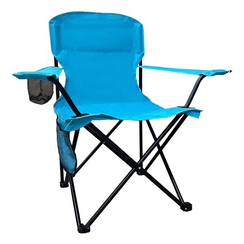 SAILARY Folding Camping Collapsible Chairs Heavy Duty Lawn Chair with Cooler Bag, Storage Pocket, Waterproof Bag Outdoor Arm Chair, Supports 225LBS, Blue