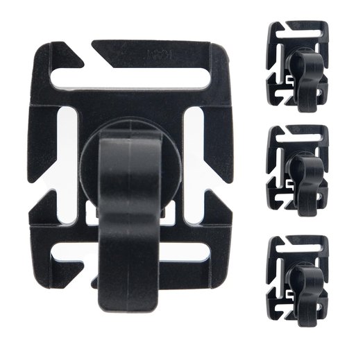 Paracordland-10 PCS Black Multipurpose Tactical 360 Rotation D-Ring Clips Backpacks Molle Carabiner Swivel Beverage Tube Clip for Tactical Buckle Outdoor Camping Hiking Accessories.