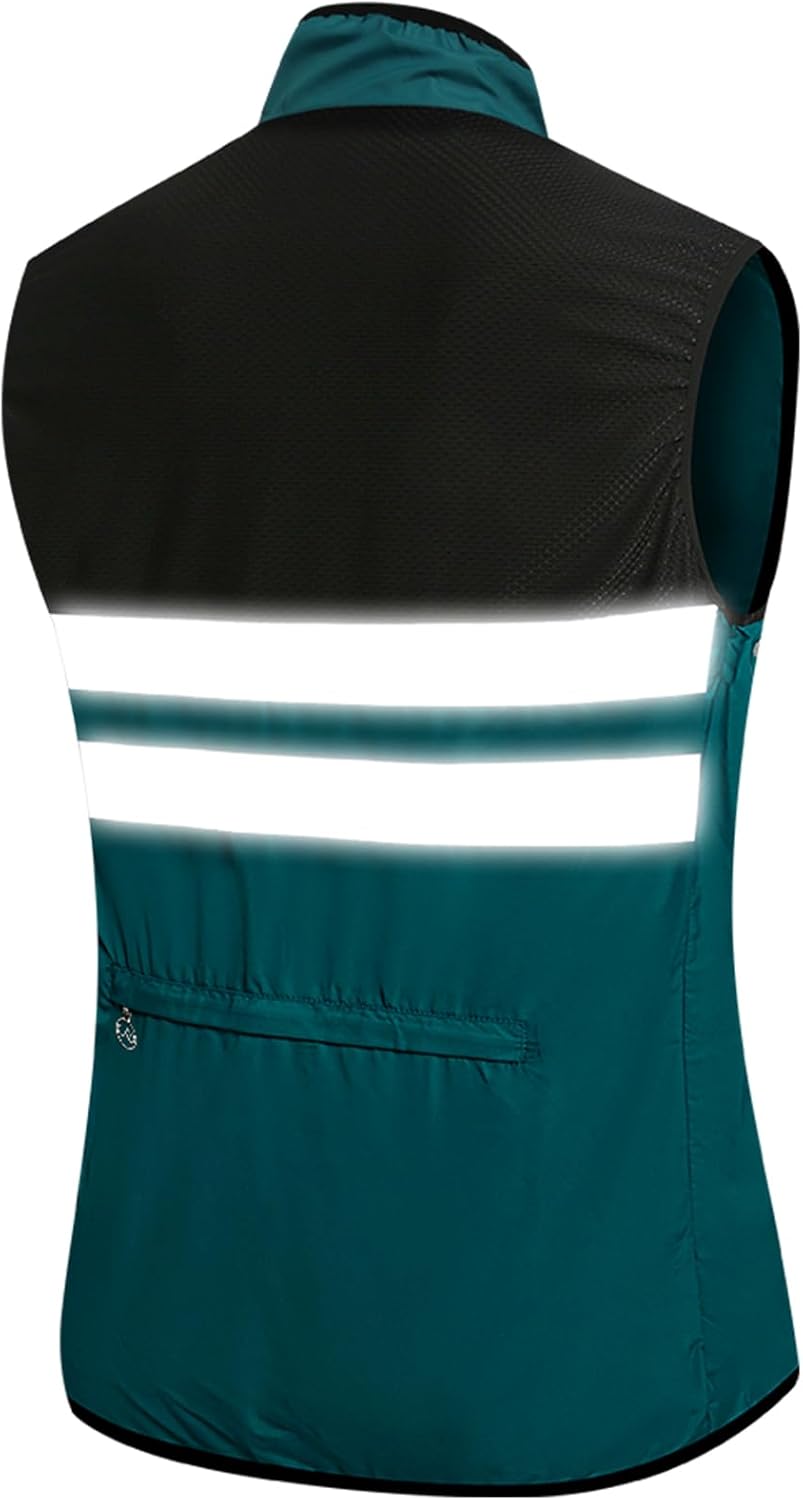 WOSAWE Men's High Visibility Cycling Wind Jacket Water Resistance Reflective Windbreaker