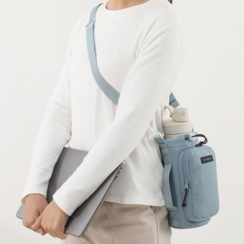 TRIWONDER Water Bottle Holder with Strap for 32oz Bottle Carrier Sling Bag with Phone Pocket, Crossbody Hand Pouch Sleeve for Walking Hiking Traveling Camping(Blue)
