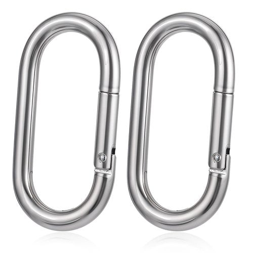 2pcs 4 Inch Carabiner Clip Oval Carabiner Clip Heavy Duty Carabiner Spring Snap Hook Oval Shape 10x100mm