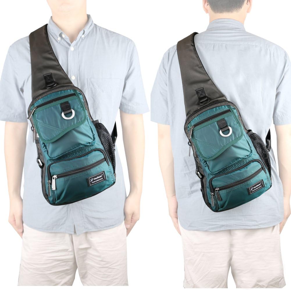Sling Bag Chest Shoulder Backpack Crossbody Multipurpose Daypack For Men Women Black