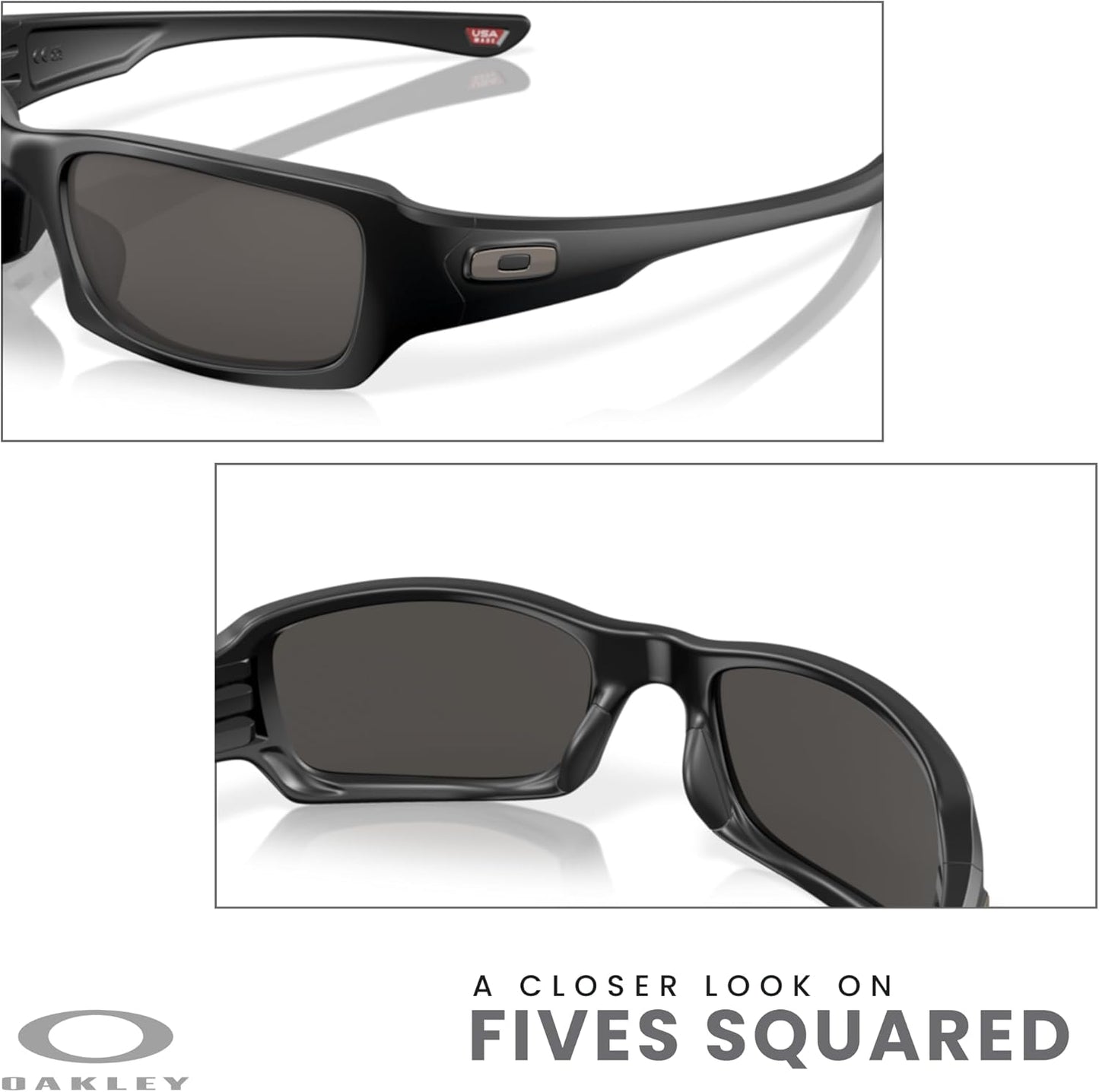 OAKLEY Fives Squared OO9238 Sunglasses For Men + BUNDLE Leash+ Bundle Accessory Leash Kit, Microfiber Pouch