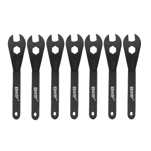 7 PCS Bike Cone Thin Wrench Set Tool (13, 14, 15, 16, 17, 18, 19mm) Bicycle Wheel Hub Axle Nut Install Cycling Spanner Hub Repair Removal Tool