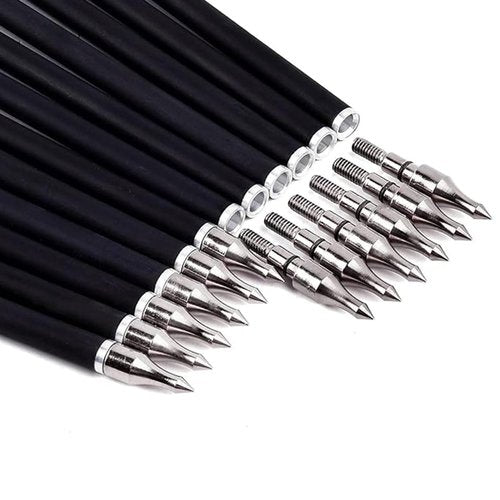 XXRRP ARCHERY 30Inch Carbon Arrows Archery Targeting Practice Hunting Carbon Arrows for Compound Bow Recurve Bow with Removable Tips(Pack of 12) (White&Pink)