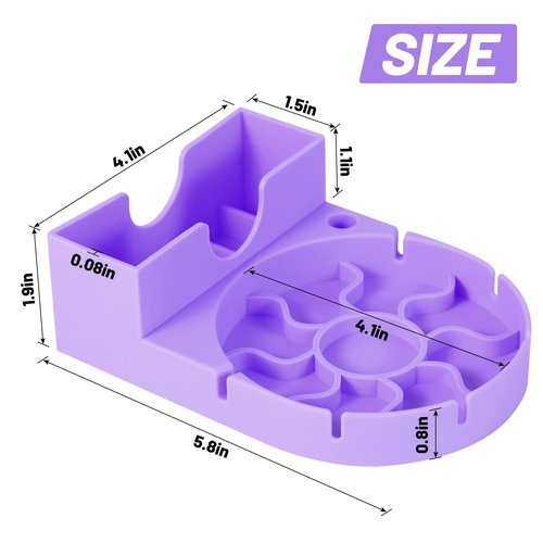 heartybay Bottle Drying Rack for Stanley Cup, Silicone Holder Stand for Water Bottle, Tumblers, Cups, Mugs, Glasses - Travel-Friendly Space Saving Design, Purple