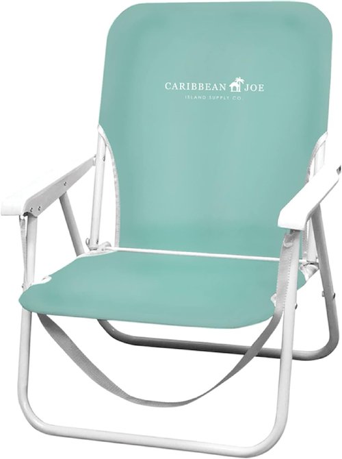Caribbean Joe Folding Beach Chair, 1 Position Lightweight and Portable Foldable Outdoor Camping Chair, Red, White and Blue Stripe