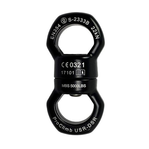 22kN Micro Rotator Climbing Rope Swivel Device Spinner 6700lb Breaking Strength for Rock Climbing Arborist Backyard Swing Aerial Dance Dog Leash Connector CE Certified