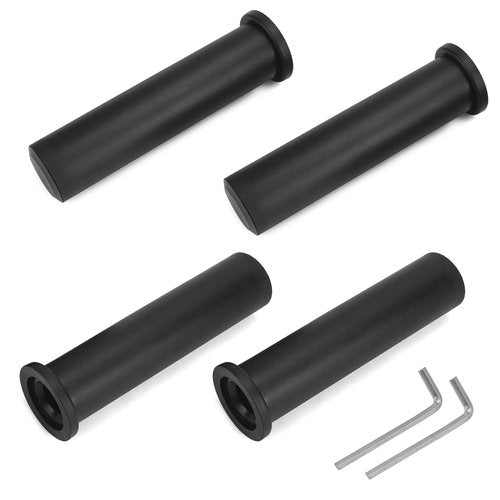 QWORK Adapter Sleeve (2 Pairs) – Convert 1" Standard to 2" Weight Plate Posts – 8" Length, 600lbs Capacity, Removable End Caps, Hex Bolt Locking, Includes Allen Keys
