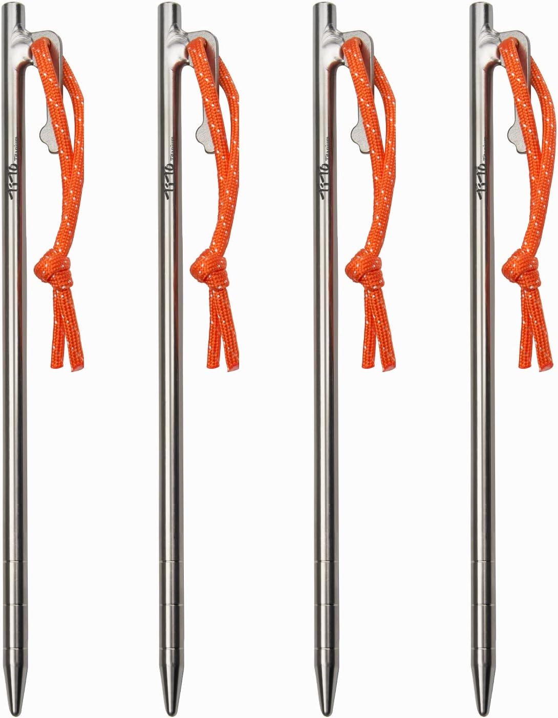 TiTo Titanium Tent Pegs Stakes Lightweight Snowfield Grassland Heavy Duty Tent Nails for Outdoor Camping Hiking and Plant Support Garden Stakes 4pcs/6pcs (7×200mm-6pcs)