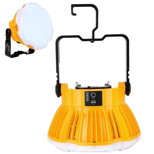 GRVODFRTA 2400LM LED Camping Lantern Light for Dewalt 18V 20V MAX Battery, 3 Adjustable Brightness Cordless Portable LED Work Light Floodlight with Hook for Tent Jobsite Ceiling Light(No Battery)