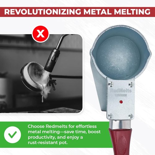 Electric Lead Melting Pot for Fishing Mold Kit, Fast-Melting Lead Pot and Lead Smelter Pot, 5-Pound Capacity, for Fishing Weights Molds & Bullet Casting Molds, Designed in USA