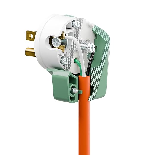 USA Canada 90 Degree 3 Pack Nema 5-15P 3 Pole Right Angle AC Plug, 15A 125V, Green