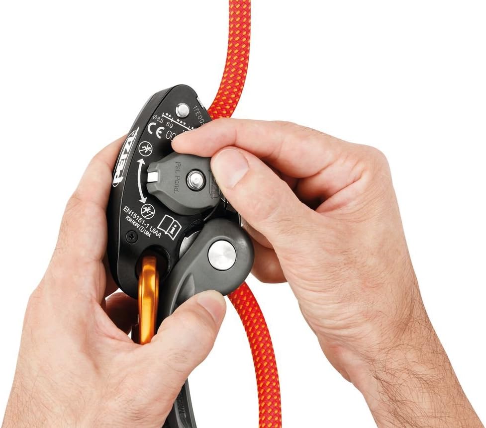 PETZL GRIGRI+ Belay Device with Cam-Assisted Blocking and Anti-Panic Handle, Suitable for Learners and Intensive Use