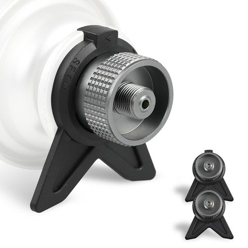 YERGOFE Camping Stove Adapter with Stand - 2 Pcs - Portable Camping Grill Gas Stove Adapter Input Butane Canister, Output Lindal Valve