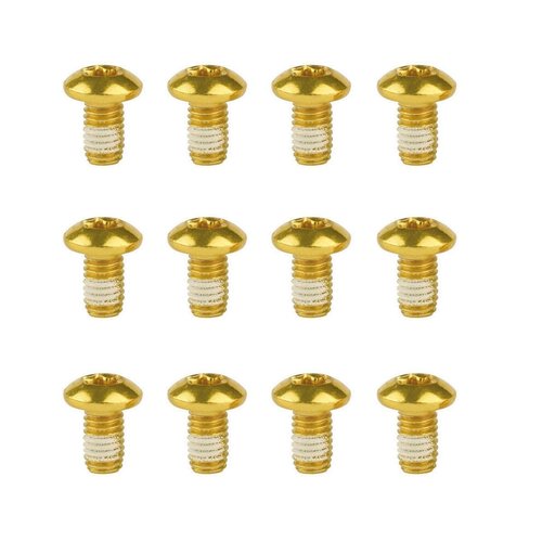 KOSJETHAS 12Pcs Bicycle Disc Brake Rotor Bolts M5x10mm Torx T25 Screws For MTB Mountain Bike (Gold)