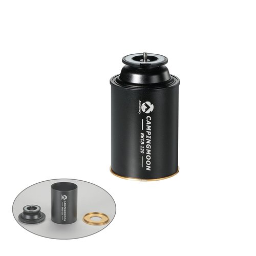 CAMPINGMOON Butane Stove Adapter w/Cassette Gas Can Shape for Standard Camping Canister with EN417 Lindal Valve Small Propane Tank Short Type BKCB-120