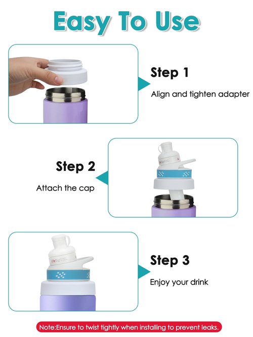 WIBOND Water Bottle Adapter Compatible with Owala FreeSip Insulated Stainless Steel 24/25/32/40 oz, Leak-Proof Flavor Cartridges Adapter, BPA-Free, Bottle Adapter Compatible for Owala Cup