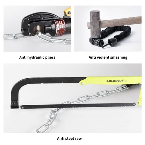 CFIKTE Bike Lock: 5 Digit Combination High Security Anti Theft Bike Chain Lock,Heavy Duty Resettable Keyless Bicycle Lock for Bike, Motorcycle, Scooter, Door & Gate (Chain Length: 120cm (47.24 inch))