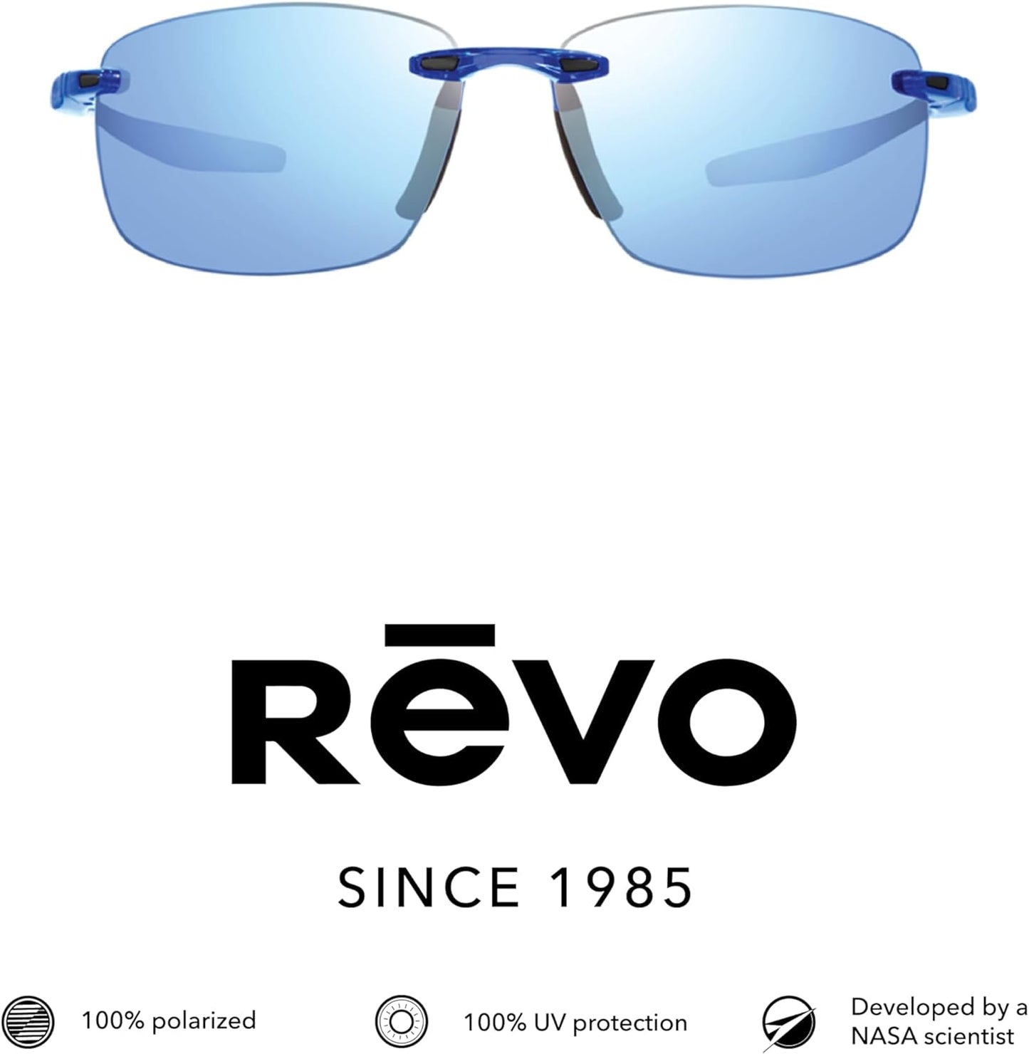 Revo Sunglasses Descend N: Polarized Lens Filters UV, Rimless Rectangle Frame