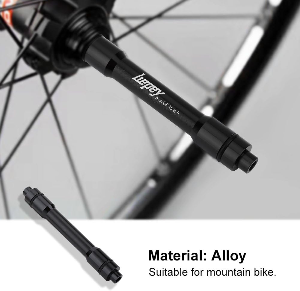 Wheel Fork Axle, 15mm Front Thru Axle to 9mm Quick Release Skewer Adapter Conversion Adapter Tool for Mountain Bicycle