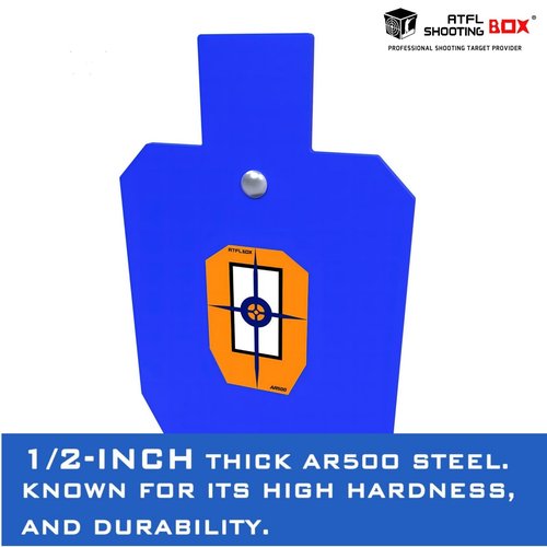 ATFLBOX 1/2 inch Thick AR500 Steel Target Stand System, 12" x 20" Torso Shooting Target with 2x4 Target Stand Kit