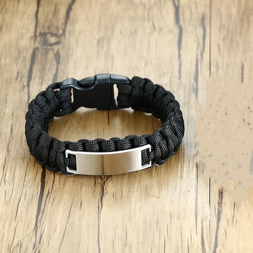 Saint Michael Paracord Bracelet - Tactical Survival Bracelet for Men with Archangel Prayer Scripture,Archangel St Michael Protetion Bangle Catholic Christian Gifts for Dad,Husband,Son (Black)