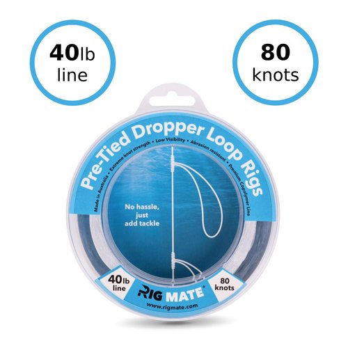 40 lb Pre-Tied Dropper Loop Rigs. Fishing Line Spool. Loops 18 Inches Apart with 5.5 Inch Loop Size. Perfect for Saltwater & Freshwater Fishing. Perfect for Snapper & Other Bottom Feeding Fish.
